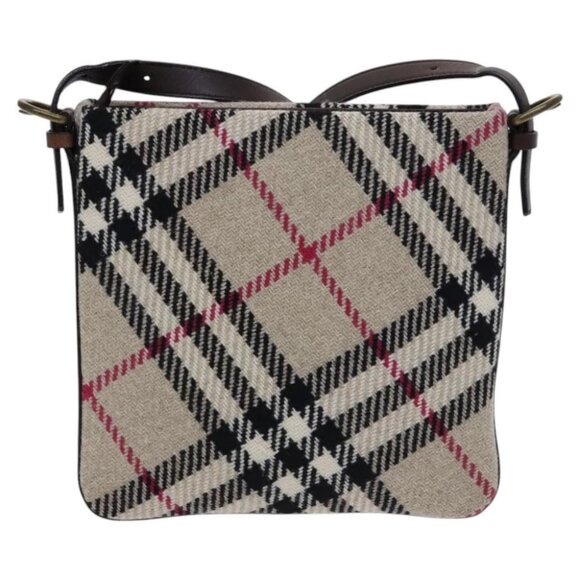 BURBERRY Nova Check Shoulder Bag Wool Beige - Picture 3 of 15